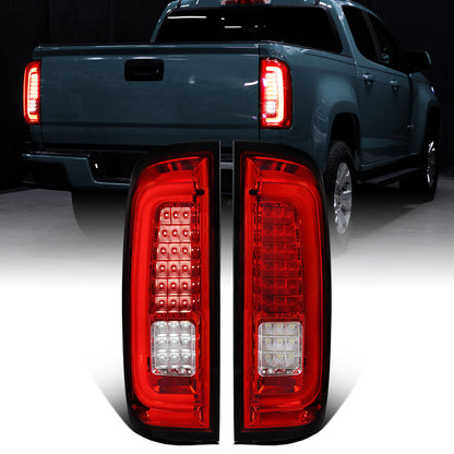2015-2022 Chevy Colorado GMC Canyon Upgrade Assembly Full LED Tail Lights Replacement Pair | Red