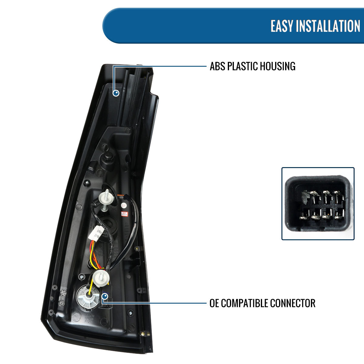 Ronnin - Fits 2003-2007 Cadillac CTS Upgrade Replacement LED Tail Lights Assembly Pair | Black Smoke