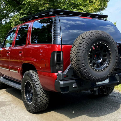 Ronnin - Fits 2000-2006 Chevy Suburban Tahoe GMC Yukon XL Denali Full LED Tail Lights Assembly Pair | Black Smoke