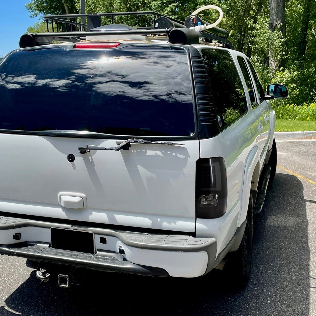 Ronnin - Fits 2000-2006 Chevy Suburban Tahoe GMC Yukon XL Denali Full LED Tail Lights Assembly Pair | Black Smoke