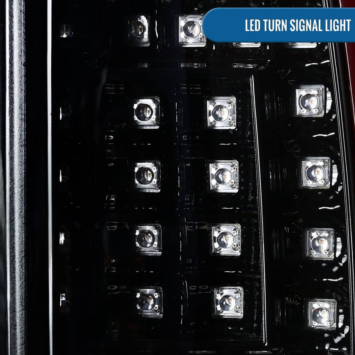 Ronnin - Fits 2000-2006 Chevy Suburban Tahoe GMC Yukon XL Denali Full LED Tail Lights Assembly Pair | Glossy Black