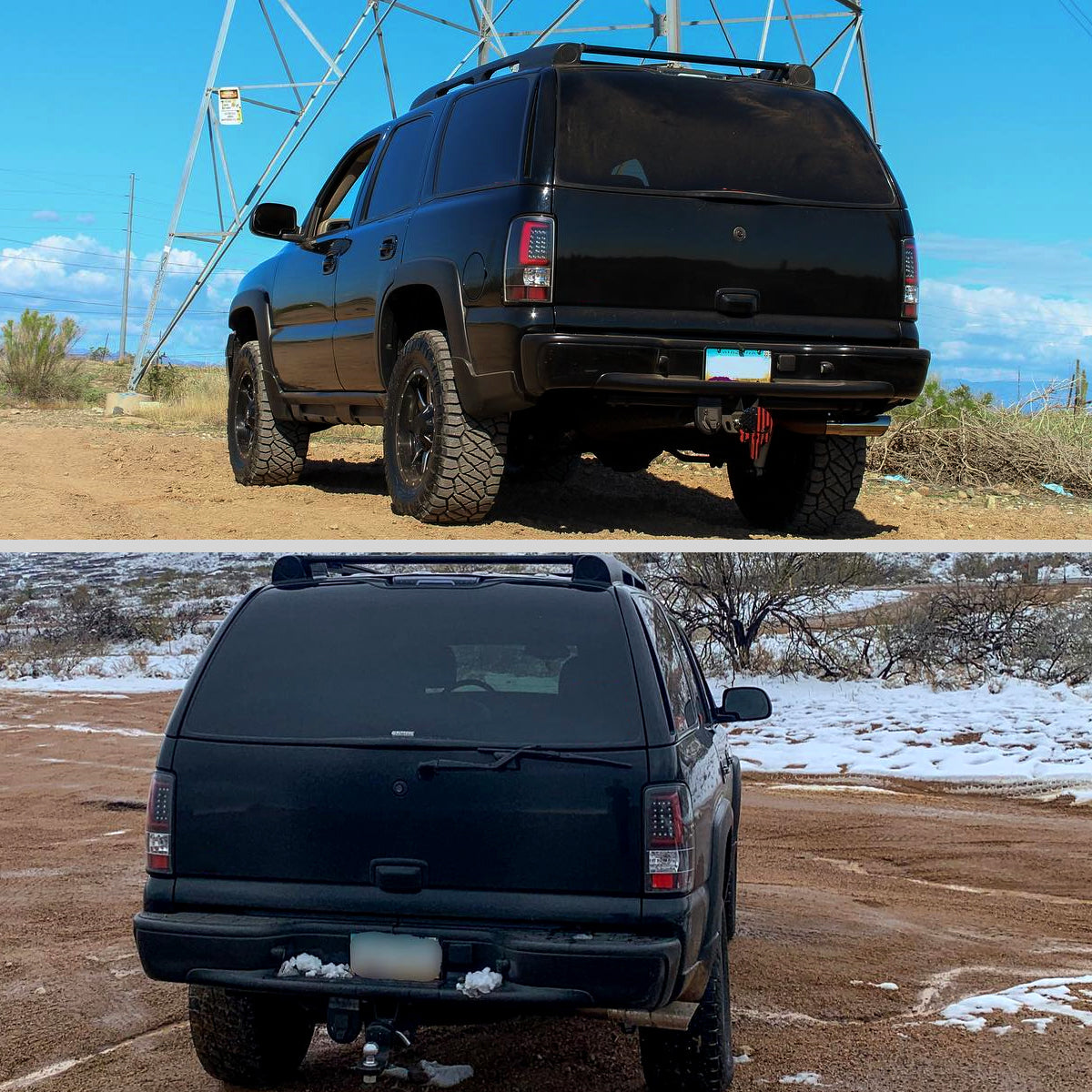 Ronnin - Fits 2000-2006 Chevy Suburban Tahoe GMC Yukon XL Denali Full LED Tail Lights Assembly Pair | Black