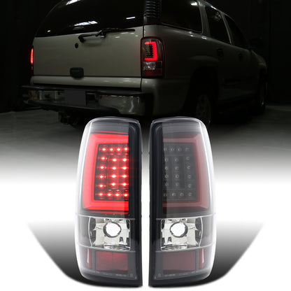 Ronnin - Fits 2000-2006 Chevy Suburban Tahoe GMC Yukon XL Denali Full LED Tail Lights Assembly Pair | Black
