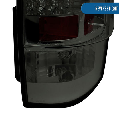 Ronnin - Compatible con Chevy Tahoe Suburban Yukon Denali XL 2007-2014, luces traseras LED de repuesto mejoradas con freno y direccional integrados, par de montaje | Ahumado