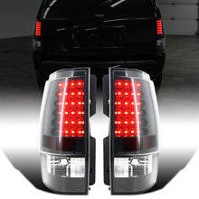 Ronnin - Fits 2007-2014 Chevy Tahoe Suburban Yukon Denali XL LED Integrated Brake and Turn Signal Lights Tail Lights Assembly Pair | Black