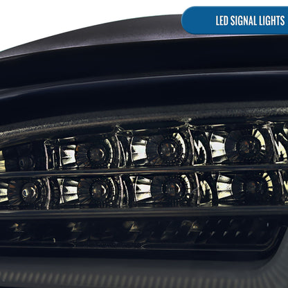 Ronnin - Fits 2004-2007 BMW E60 5-Series 525i 530i 545i 550i US Spec LED Tail Lights Upgrade Assembly Pair | Black Smoke