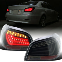 Ronnin - Fits 2008-2010 BMW E60 5-Series Sedan 525i 530i 545i 550i US Spec LED Tail Lights Upgrade Assembly Pair | Black Smoke