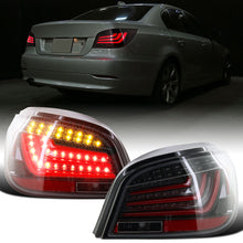 Ronnin - Fits 2008-2010 BMW E60 5-Series Sedan 525i 530i 545i 550i US Spec LED Tail Lights Upgrade Assembly Pair | Gloss Black