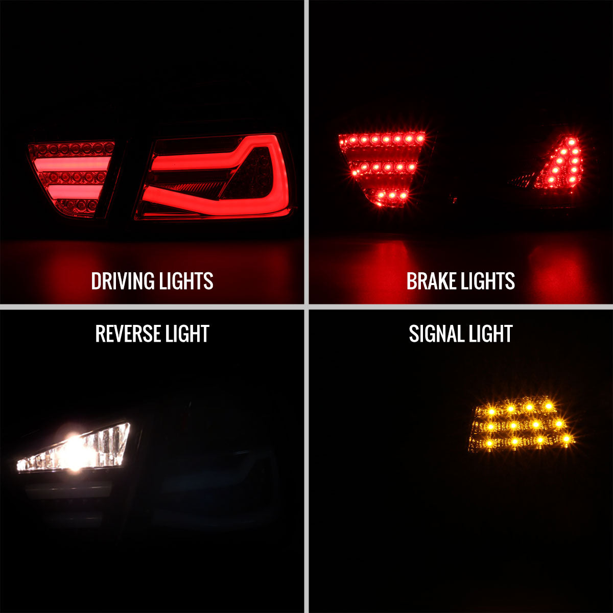 Ronnin - Fits 2006-2008 BMW E90 3-Series 325i 328i 330i Upgraded Replacement Full LED Driving Lights Tail Lamps Assembly Pair | Smoke