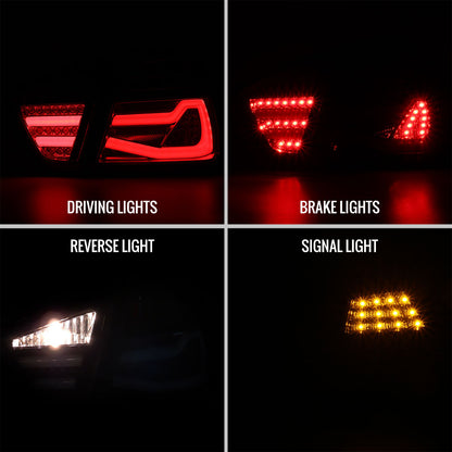 Ronnin - Fits 2006-2008 BMW E90 3-Series 325i 328i 330i Upgraded Replacement Full LED Driving Lights Tail Lamps Assembly Pair | Smoke