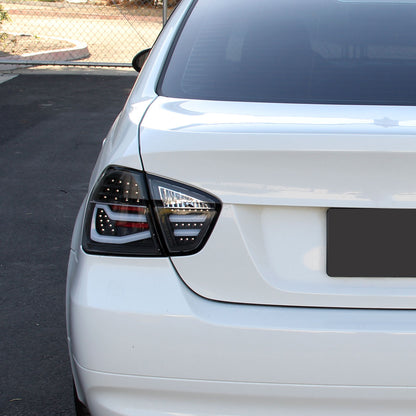 Ronnin - Fits 2006-2008 BMW E90 3-Series 325i 328i 330i Upgraded Replacement Full LED Driving Lights Tail Lamps Assembly Pair | Black