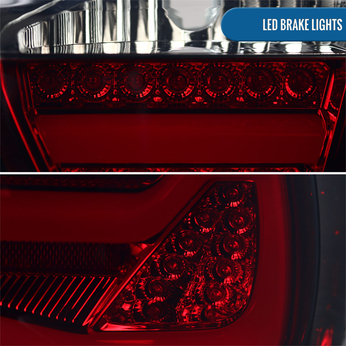 Ronnin - Fits 2006-2008 BMW E90 3-Series 325i 328i 330i Upgraded Replacement Full LED Driving Lights Tail Lamps Assembly Pair | Smoke/Red