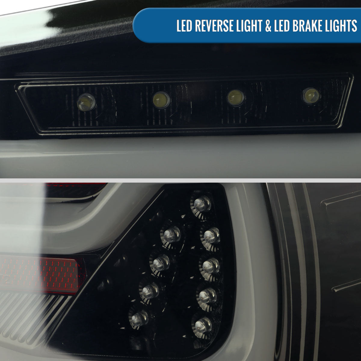 Ronnin - Fits 2009-2011 BMW E90 3-Series 325i 328i 330i Upgraded Replacement LED Tube Driving Lights Sequential Turn Signals Tail Lamps Assembly Pair | Black Smoke