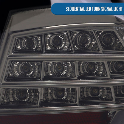 Ronnin - Fits 2009-2011 BMW E90 3-Series 325i 328i 330i Upgraded Replacement LED Tube Driving Lights Sequential Turn Signals Tail Lamps Assembly Pair | Smoke