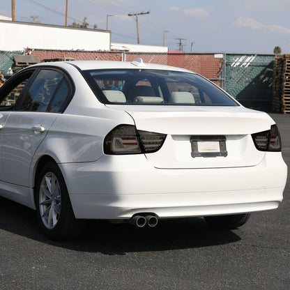 Ronnin - Fits 2009-2011 BMW E90 3-Series 325i 328i 330i Upgraded Replacement LED Tube Driving Lights Sequential Turn Signals Tail Lamps Assembly Pair | Smoke