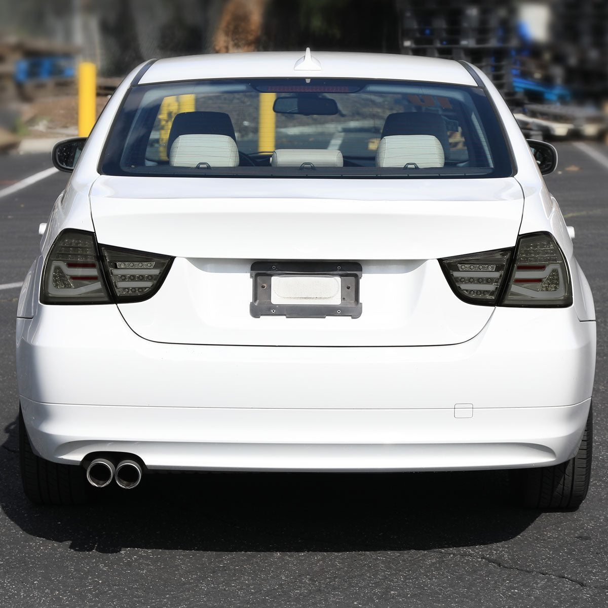 Ronnin - Fits 2009-2011 BMW E90 3-Series 325i 328i 330i Upgraded Replacement LED Tube Driving Lights Sequential Turn Signals Tail Lamps Assembly Pair | Smoke