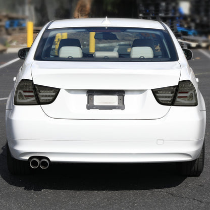 Ronnin - Fits 2009-2011 BMW E90 3-Series 325i 328i 330i Upgraded Replacement LED Tube Driving Lights Sequential Turn Signals Tail Lamps Assembly Pair | Smoke