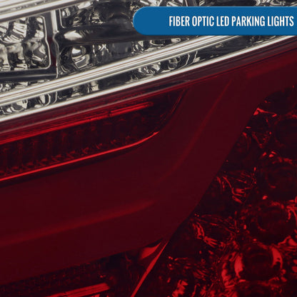 Ronnin - Fits 2009-2011 BMW E90 3-Series 325i 328i 330i Upgraded Replacement LED Tube Driving Lights Sequential Turn Signals Tail Lamps Assembly Pair | Smoke/Red