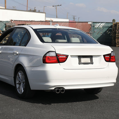 Ronnin - Fits 2009-2011 BMW E90 3-Series 325i 328i 330i Upgraded Replacement LED Tube Driving Lights Sequential Turn Signals Tail Lamps Assembly Pair | Red