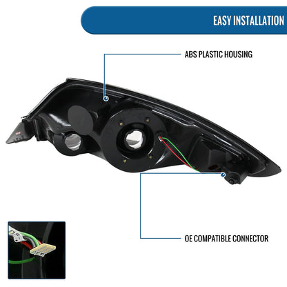 Ronnin - Compatible con Mitsubishi Eclipse 2006-2011, luces traseras, conjunto de mejora, luces de freno LED, par | Negro