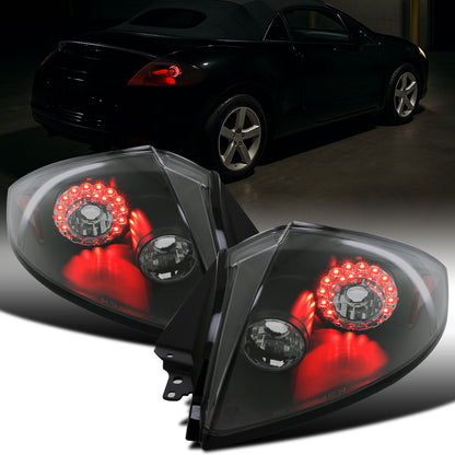 Ronnin - Compatible con Mitsubishi Eclipse 2006-2011, luces traseras, conjunto de mejora, luces de freno LED, par | Negro