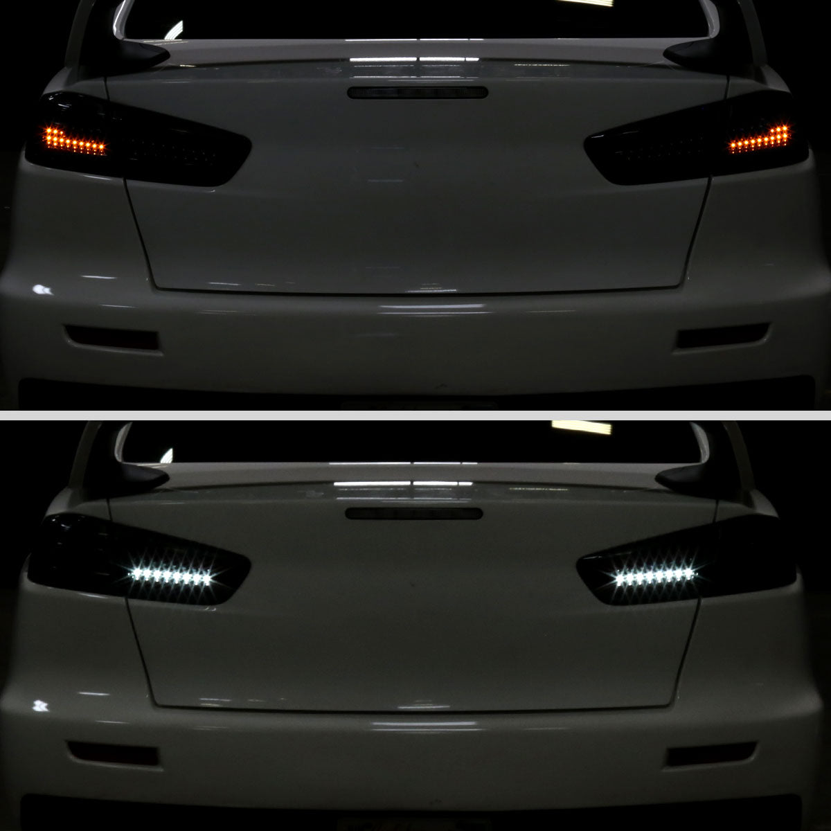 Ronnin - Fits 2008-2017 Mitsubishi Lancer Evolution Upgraded Replacement FULL LED Tail Lights Assembly | Black Smoke