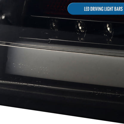 Ronnin - Fits 2008-2017 Mitsubishi Lancer Evolution Upgraded Replacement FULL LED Tail Lights Assembly | Black Smoke