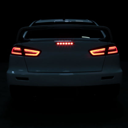 Ronnin - Fits 2008-2017 Mitsubishi Lancer Evolution Upgraded Replacement FULL LED Tail Lights Assembly | Gloss Black