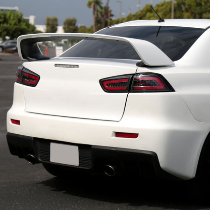 Ronnin - Fits 2008-2017 Mitsubishi Lancer Evolution Upgraded Replacement FULL LED Tail Lights Assembly | Gloss Black