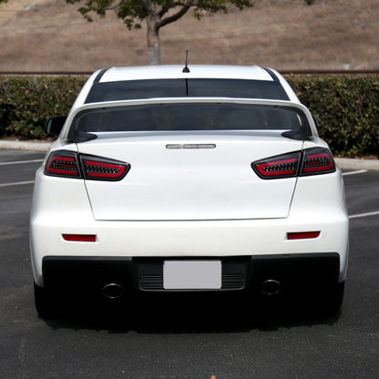 Ronnin - Fits 2008-2017 Mitsubishi Lancer Evolution Upgraded Replacement FULL LED Tail Lights Assembly | Gloss Black