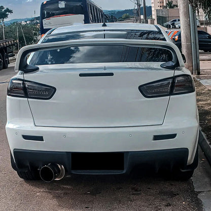 Ronnin - Fits 2008-2017 Mitsubishi Lancer Evolution Upgraded Replacement FULL LED Tail Lights Assembly | Smoke