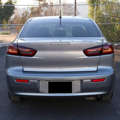 Ronnin - Fits 2008-2017 Mitsubishi Lancer Evolution Upgraded Replacement FULL LED Tail Lights Assembly | Red