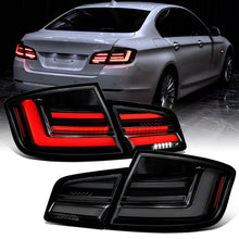 2011-2013 BMW 528i 535i M5 Full LED Sequential Turn Signal Tail Lights Pair | Black Smoke
