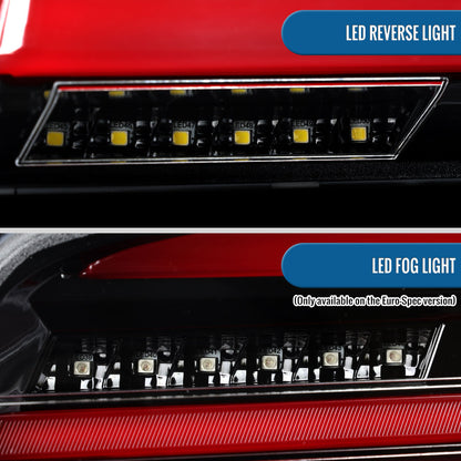 2011-2013 BMW 528i 535i M5 Full LED Sequential Turn Signal Tail Lights Pair | Gloss Black