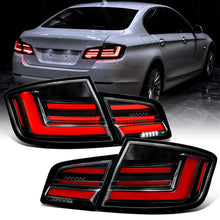 2011-2013 BMW 528i 535i M5 Full LED Sequential Turn Signal Tail Lights Pair | Gloss Black