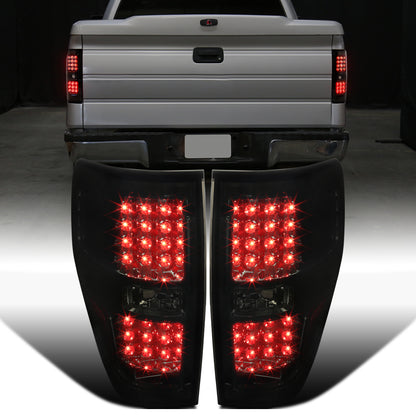 Ronnin - Fits 2009-2014 Ford F150 Upgrade Tail Lights Assembly LED Integrated Brake and Turn Signal Lights Pair | Smoke