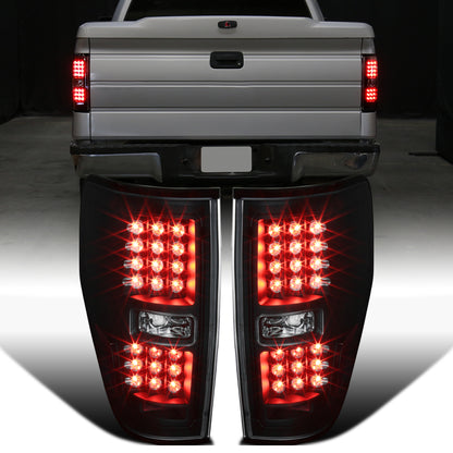 Ronnin - Fits 2009-2014 Ford F150 Upgrade Tail Lights Assembly LED Integrated Brake and Turn Signal Lights Pair | Black