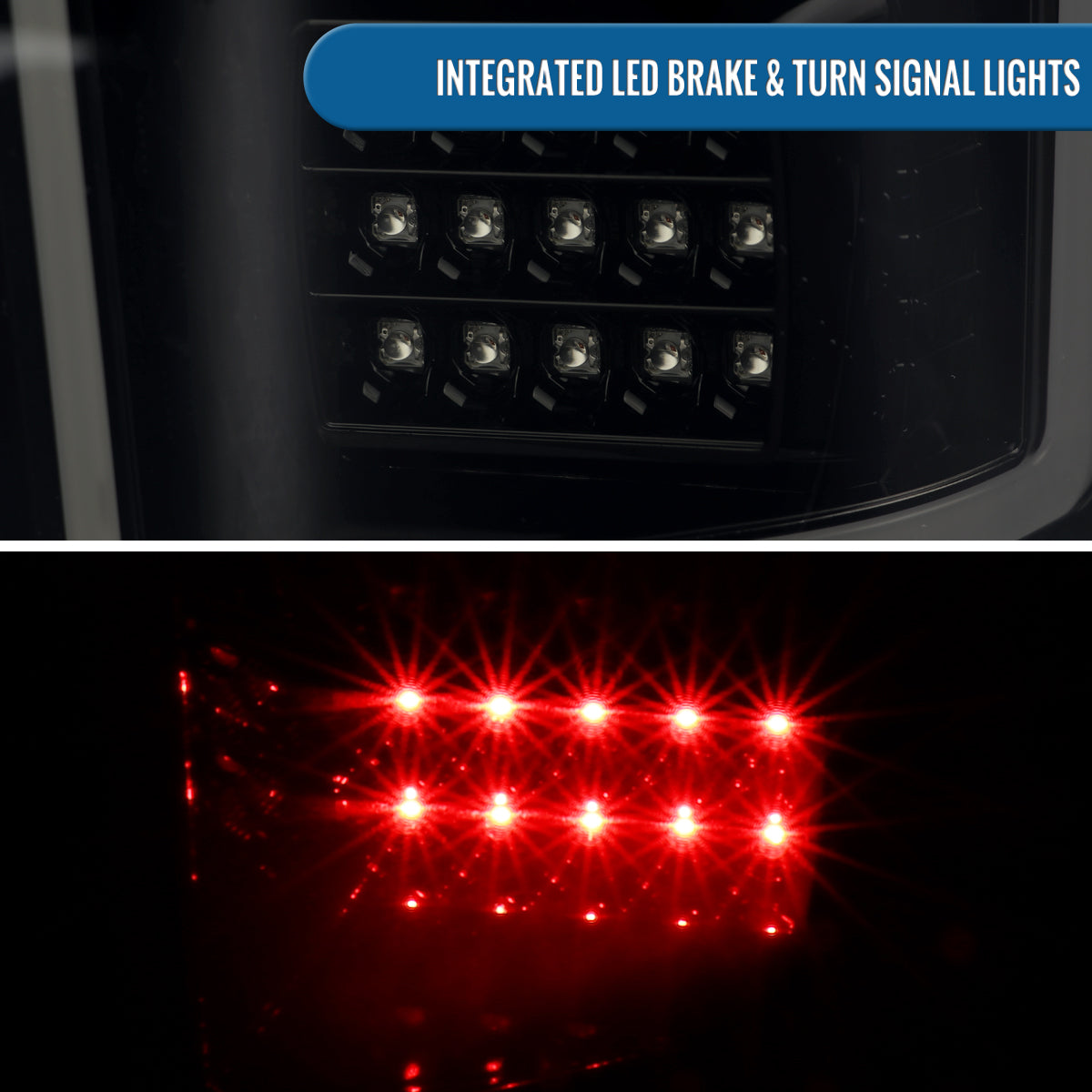 Ronnin - Fits 2015-2017 Ford F150 Upgraded Replacement Full LED Tail Lights Assembly Pair | Black Smoke