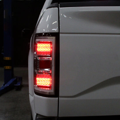 Ronnin - Fits 2015-2017 Ford F150 Upgraded Full LED Tail Lights Assembly Pair | Chrome | White Tube