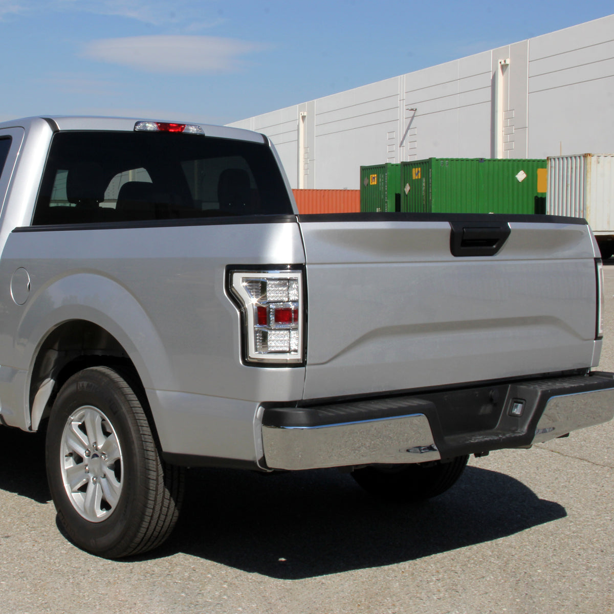 Ronnin - Fits 2015-2017 Ford F150 Upgraded Full LED Tail Lights Assembly Pair | Chrome | White Tube