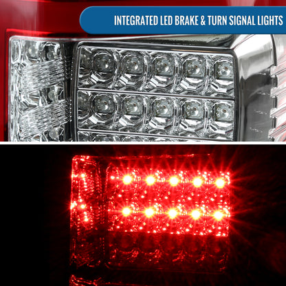 Ronnin - Fits 2015-2017 Ford F150 Upgraded Replacement Full LED Tail Lights Assembly Pair | Chrome