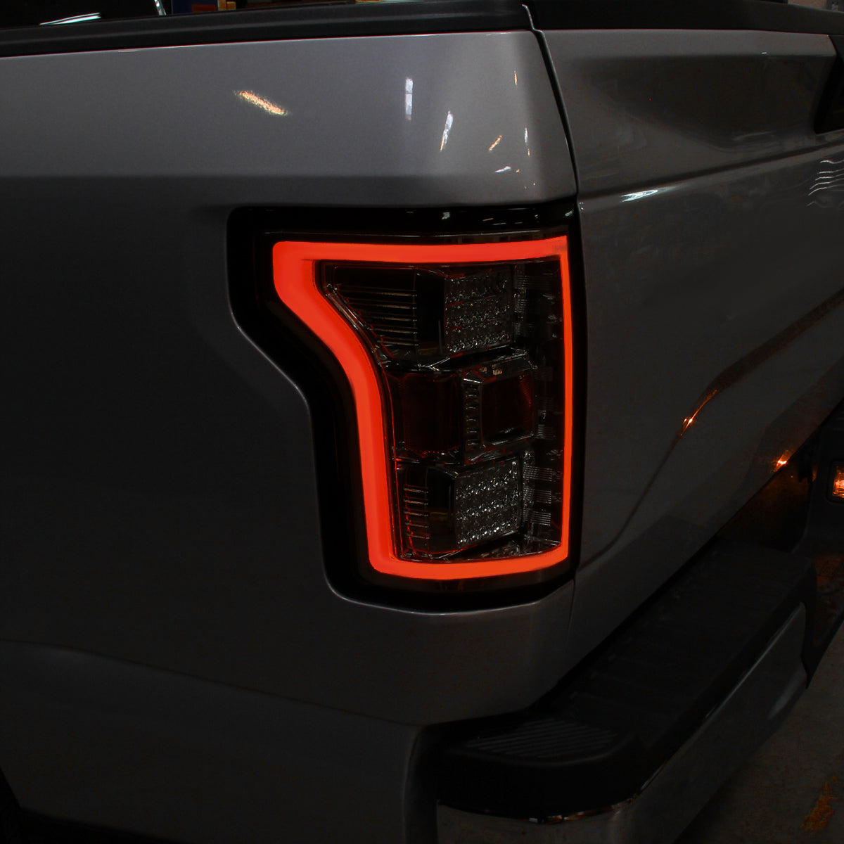 Ronnin - Fits 2018-2020 Ford F150 Replacement Full LED Tail Lights Assembly Pair | Smoke