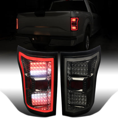 Ronnin - Fits 2018-2020 Ford F150 Replacement Full LED Tail Lights Assembly Pair | Smoke