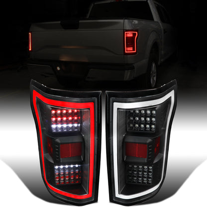 Ronnin - Fits 2018-2020 Ford F150 Replacement Full LED Tail Lights Assembly Pair | Black