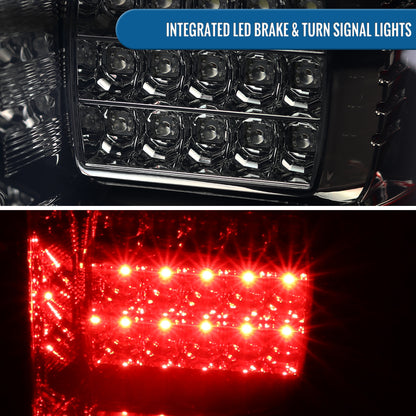 Ronnin - Fits 2018-2020 Ford F150 Replacement Full LED Tail Lights Assembly Pair | Red Smoke