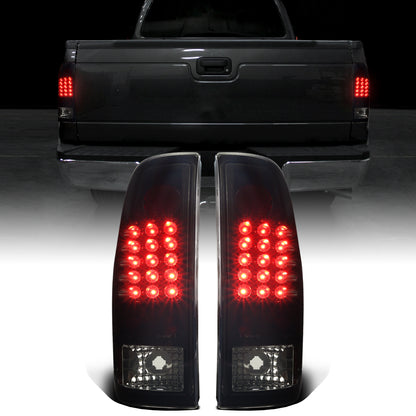 Ronnin - Compatible con luces traseras LED integradas con señal de giro y luces de freno para Ford F250 F350 F450 F550 2008-2016 | Par ahumado negro