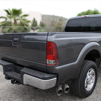 Ronnin - Compatible con las luces traseras de Ford F250 F350 F450 F550 de 2008-2016, conjunto de luces LED integradas de intermitente y freno | Par rojo