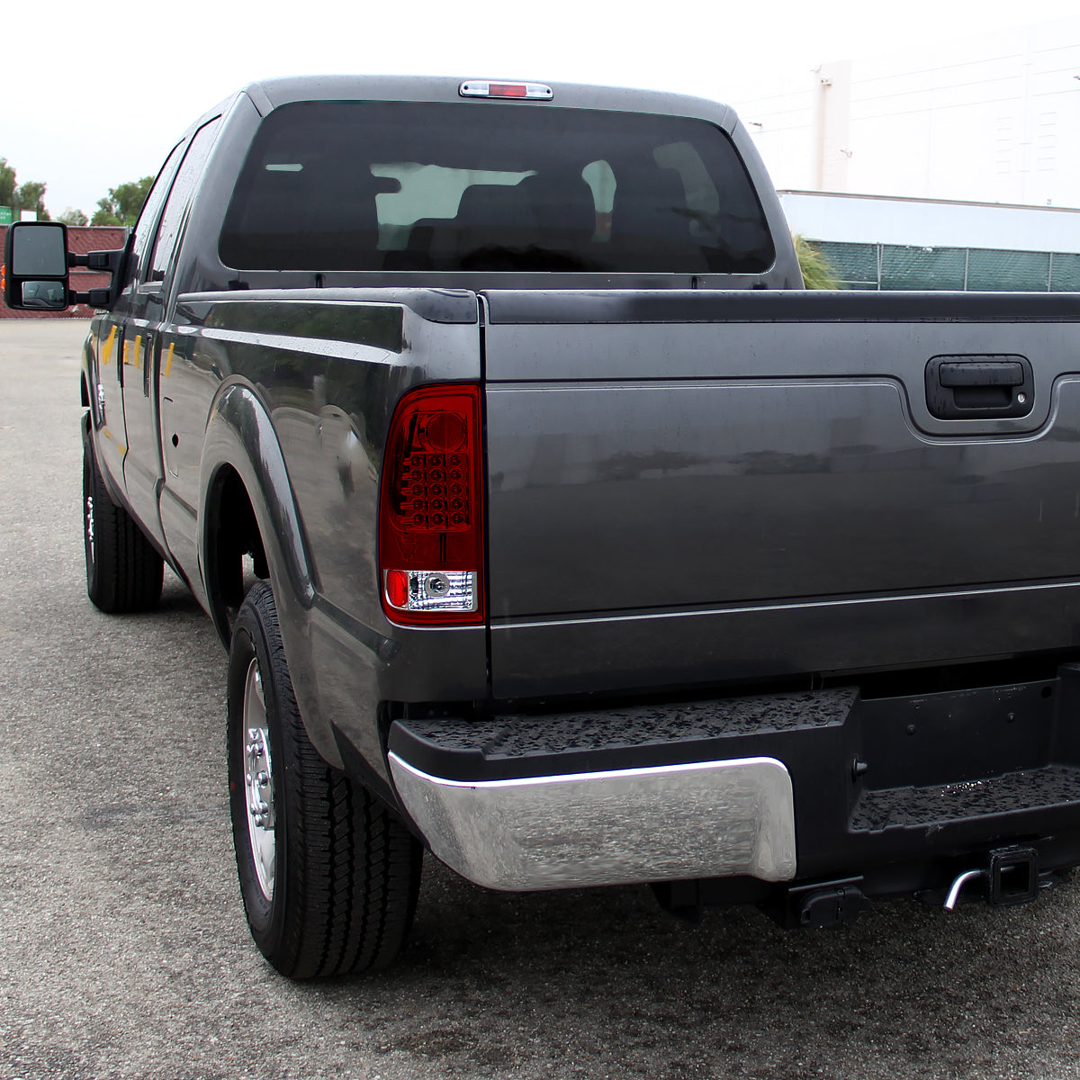 Ronnin - Compatible con las luces traseras de Ford F250 F350 F450 F550 de 2008-2016, conjunto de luces LED integradas de intermitente y freno | Par rojo