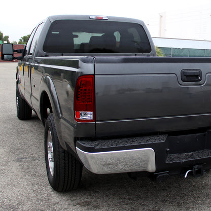 Ronnin - Compatible con las luces traseras de Ford F250 F350 F450 F550 de 2008-2016, conjunto de luces LED integradas de intermitente y freno | Par rojo