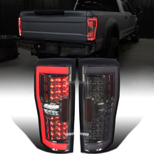 Ronnin - Fits 2017-2019 Ford F250 F350 F450 F550 Super Duty Upgraded Full LED Tail Lights Integrated Brake + Turn Signal Assembly Pair | Smoke
